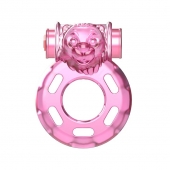 Розовое эрекционное кольцо с вибрацией Pink Bear - Baile - в Батайске купить с доставкой