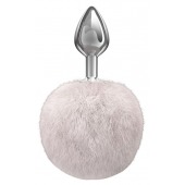 Серебристая анальная пробка с белым пушистым хвостиком Twinkle - Lola Games - купить с доставкой в Батайске