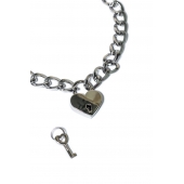 Серебристый ошейник Embrace с ключиком - Lola Games - купить с доставкой в Батайске