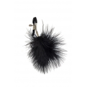 Зажимы на соски с черным пухом Euphoric - Lola Games - купить с доставкой в Батайске