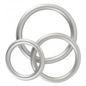 Набор из 3 эрекционных колец под металл Metallic Silicone Cock Ring Set - Orion - в Батайске купить с доставкой