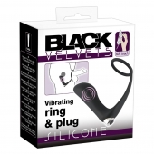 Черное эрекционное кольцо с анальной вибропробкой Vibrating Ring   Plug - Orion - в Батайске купить с доставкой