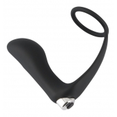 Черное эрекционное кольцо с анальной вибропробкой Vibrating Ring   Plug - Orion - в Батайске купить с доставкой