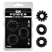 Набор из 3 черных эрекционных колец Gear Up Rings - Chisa - в Батайске купить с доставкой