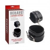 Черные оковы на ноги Obey Me Leather Ankle Cuffs - Chisa - купить с доставкой в Батайске