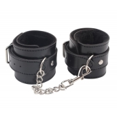 Черные оковы на ноги Obey Me Leather Ankle Cuffs - Chisa - купить с доставкой в Батайске