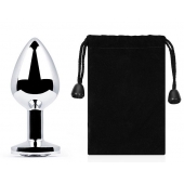 Серебристая анальная пробка с прозрачным стразом - 7,2 см. - Anal Jewelry Plug - купить с доставкой в Батайске