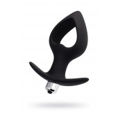 Черная вибровтулка с полой серединой в виде сердечка Cordis M - 14 см. - POPO Pleasure