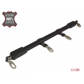 Черная металлическая распорка с кожаными ремешками и карабинами - 65 см. - Sitabella - купить с доставкой в Батайске