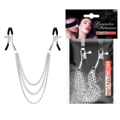 Оригинальные зажимы на соски с тройной цепочкой - Notabu - купить с доставкой в Батайске