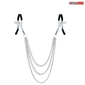 Оригинальные зажимы на соски с тройной цепочкой - Notabu - купить с доставкой в Батайске