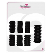 Набор из 7 черных насадок PENIS SLEEVES SET - Dream Toys - в Батайске купить с доставкой
