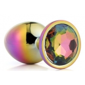 Голографическая анальная втулка с радужным кристаллом - 7,1 см. - Dream Toys - купить с доставкой в Батайске
