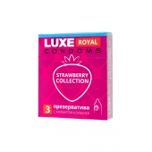 Презервативы с ароматом клубники LUXE Royal Strawberry Collection - 3 шт. - Luxe - купить с доставкой в Батайске