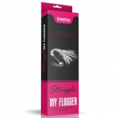 Серебристая плетка Struggle My Flogger с черной ручкой - 45 см. - Lovetoy - купить с доставкой в Батайске