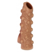 Телесная насадка с бугорками и открытой головкой Nude Sleeve M - 12 см. - KOKOS - в Батайске купить с доставкой
