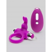 Лиловое виброкольцо с пультом ДУ Remote Control Cock Ring - Happy Rabbit - в Батайске купить с доставкой