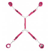 Ярко-розовый набор фиксаций на кровати Classic Bed Spreader - Lux Fetish - купить с доставкой в Батайске