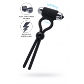 Черное эрекционное лассо Ect с виброэлементом - A-toys - в Батайске купить с доставкой