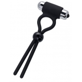 Черное эрекционное лассо Ect с виброэлементом - A-toys - в Батайске купить с доставкой