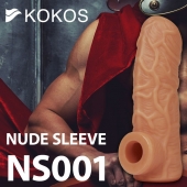 Телесная открытая насадка-реалистик с подхватом мошонки Nude Sleeve S - 10 см. - KOKOS - в Батайске купить с доставкой
