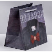 Ламинированный квадратный пакет «Мужской стиль» - 14 х 14 х 9 см. - Сима-Ленд - купить с доставкой в Батайске