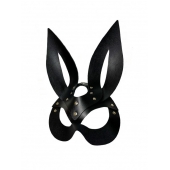 Черная кожаная маска зайки Miss Bunny - БДСМ Арсенал - купить с доставкой в Батайске