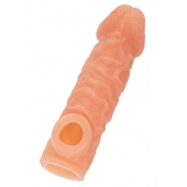 Телесная закрытая насадка с шершавой головкой Cock Sleeve Size M - 15,6 см. - KOKOS - в Батайске купить с доставкой