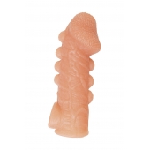 Телесная закрытая насадка с шишечками Cock Sleeve Size S - 13,8 см. - KOKOS - в Батайске купить с доставкой