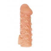 Телесная закрытая насадка с пучками шишечек Cock Sleeve Size L - 17,6 см. - KOKOS - в Батайске купить с доставкой