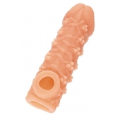 Телесная закрытая насадка с пучками шишечек Cock Sleeve Size L - 17,6 см. - KOKOS - в Батайске купить с доставкой