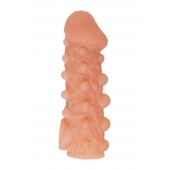 Телесная закрытая насадка с шариками Cock Sleeve Size S - 13,8 см. - KOKOS - в Батайске купить с доставкой