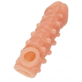 Телесная закрытая насадка с шариками Cock Sleeve Size S - 13,8 см. - KOKOS - в Батайске купить с доставкой