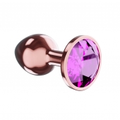 Пробка цвета розового золота с лиловым кристаллом Diamond Quartz Shine L - 8,3 см. - Lola Games - купить с доставкой в Батайске