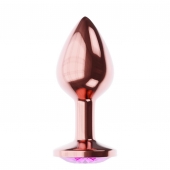 Пробка цвета розового золота с лиловым кристаллом Diamond Quartz Shine L - 8,3 см. - Lola Games - купить с доставкой в Батайске