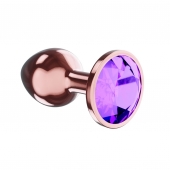 Пробка цвета розового золота с фиолетовым кристаллом Diamond Amethyst Shine L - 8,3 см. - Lola Games - купить с доставкой в Батайске