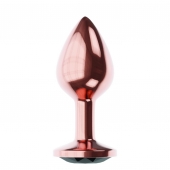 Пробка цвета розового золота с черным кристаллом Diamond Jet Shine L - 8,3 см. - Lola Games - купить с доставкой в Батайске
