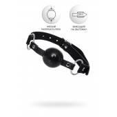 Черный кляп-шар на кожаных ремешках Anonymo - ToyFa - купить с доставкой в Батайске