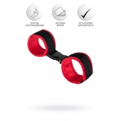 Красно-черные велюровые наручники Anonymo - ToyFa - купить с доставкой в Батайске