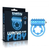 Голубое, светящееся в темноте виброкольцо Lumino Play Vibrating Penis Ring - Lovetoy - в Батайске купить с доставкой