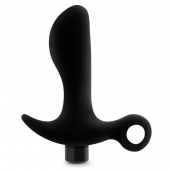 Черный анальный вибратор Silicone Vibrating Prostate Massager 01 - 10,8 см. - Blush Novelties - в Батайске купить с доставкой