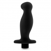 Черный анальный вибромассажёр Silicone Vibrating Prostate Massager 02 - 10,8 см. - Blush Novelties - в Батайске купить с доставкой