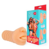 Телесный мастурбатор-ротик с высунутым язычком - Bior toys - в Батайске купить с доставкой