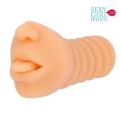 Телесный мастурбатор-ротик с высунутым язычком - Bior toys - в Батайске купить с доставкой