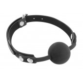 Черный силиконовый кляп-шарик на ремешках - Fetish Tentation - купить с доставкой в Батайске