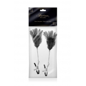 Зажимы для сосков с черными перьями Sweet Caress Feather Nipple Clumps - Sweet Caress - купить с доставкой в Батайске