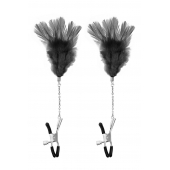 Зажимы для сосков с черными перьями Sweet Caress Feather Nipple Clumps - Sweet Caress - купить с доставкой в Батайске