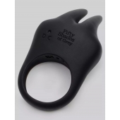 Черное эрекционное виброкольцо Sensation Rechargeable Vibrating Rabbit Love Ring - Fifty Shades of Grey - в Батайске купить с доставкой