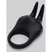 Черное эрекционное виброкольцо Sensation Rechargeable Vibrating Rabbit Love Ring - Fifty Shades of Grey - в Батайске купить с доставкой