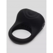 Черное эрекционное виброкольцо Sensation Rechargeable Vibrating Love Ring - Fifty Shades of Grey - в Батайске купить с доставкой